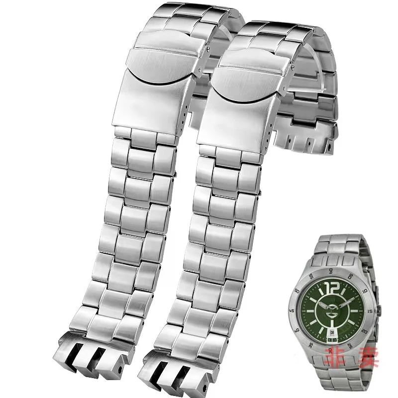 Фото Ремешок для часов Swatch 20 мм с вогнутым и выпуклым креплением YTS401 YTS402 YTS407G YTB400 YTS403 409, браслет из прецизионной стали №1