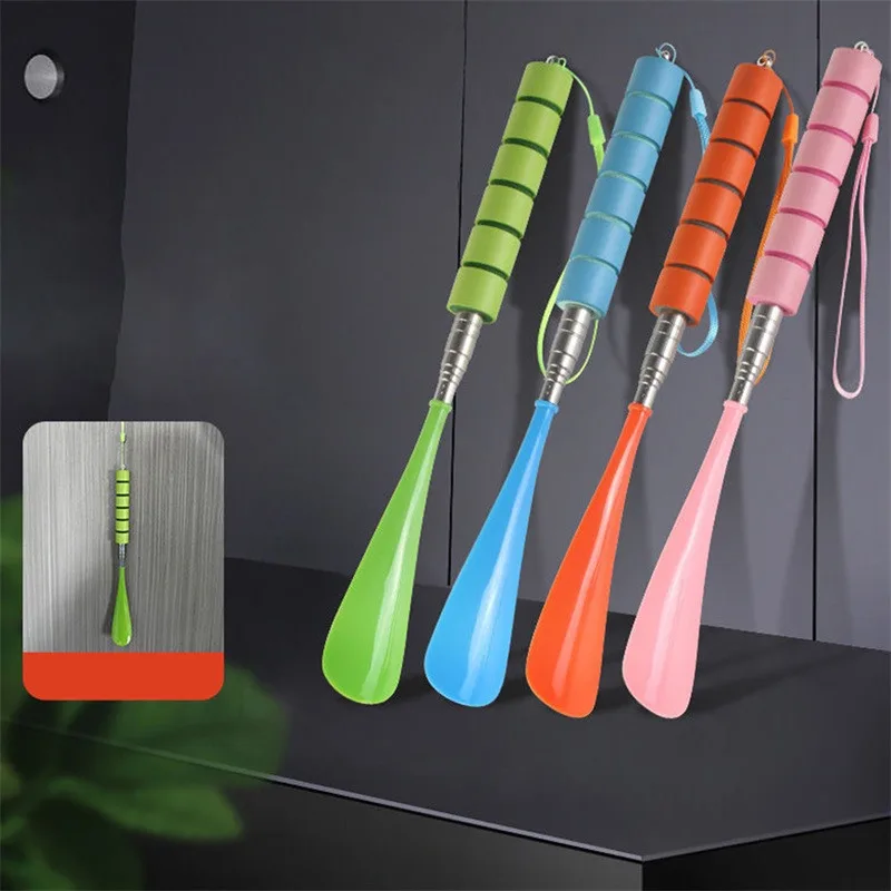 Выдвижной рожок для обуви из нержавеющей стали с длинной ручкой прочный