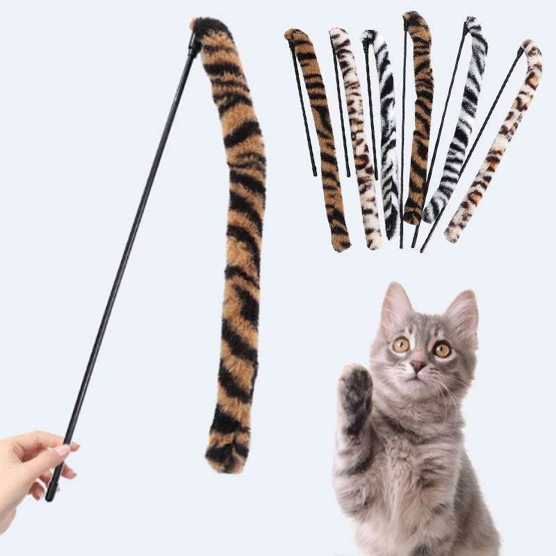

Simulation Animal Tail Interactive Funny Cat Stick Funny Caterpillar Colorful Rod Teaser Wand Pet Cat Supplies Cat Accessory