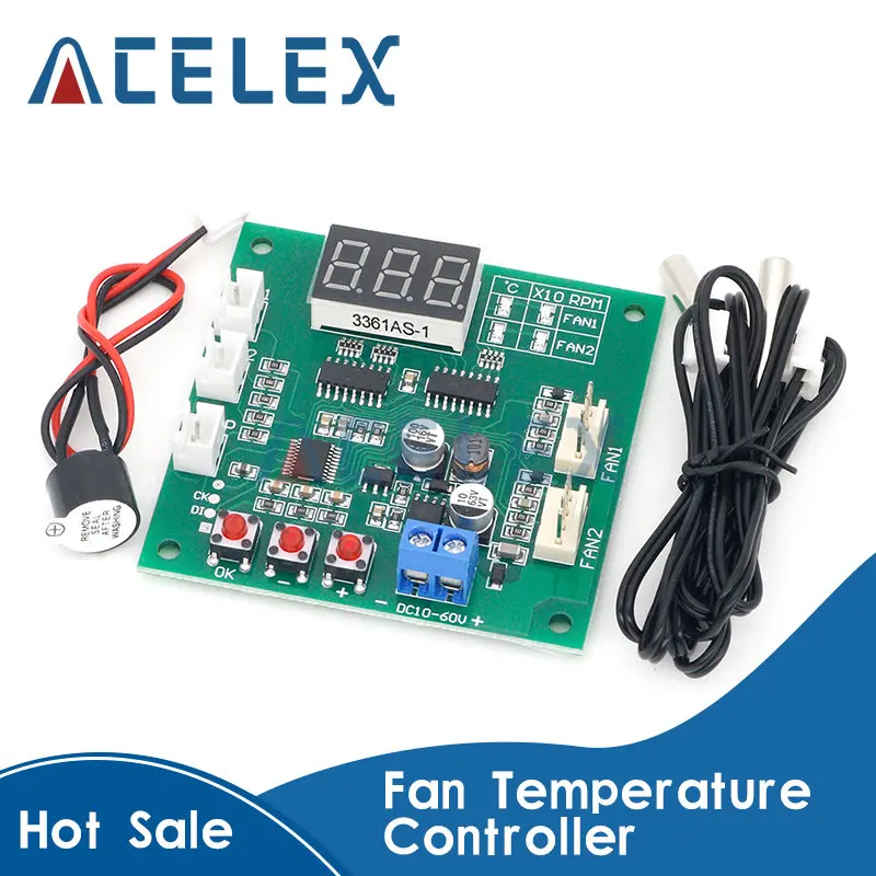 12 В 24 в 48 в двухсторонний теплоотвод PWM четырехпроводной вентилятор температурный контроллер дисплей температуры скорости стоп-сигнал