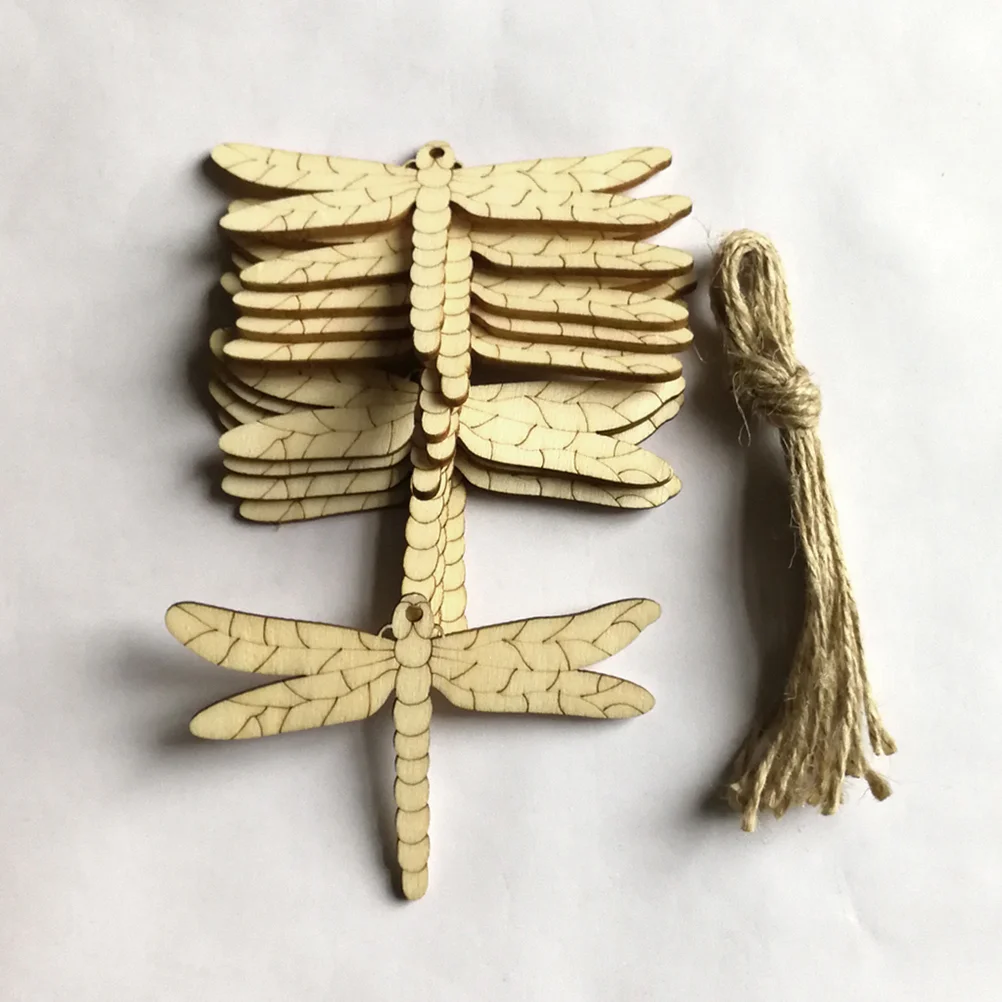 

10PCS Dragonfly Wooden Pendant Wall Door Home Party Hanging Ornament