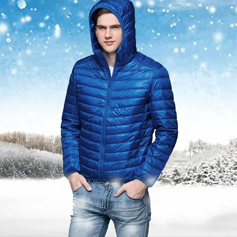 Duck Down Jacket Men Hooded Short Loose Oversized Hoody Ultra Light White Duck Down Jackets Warm Duck Outwear Hoodies Wholesale