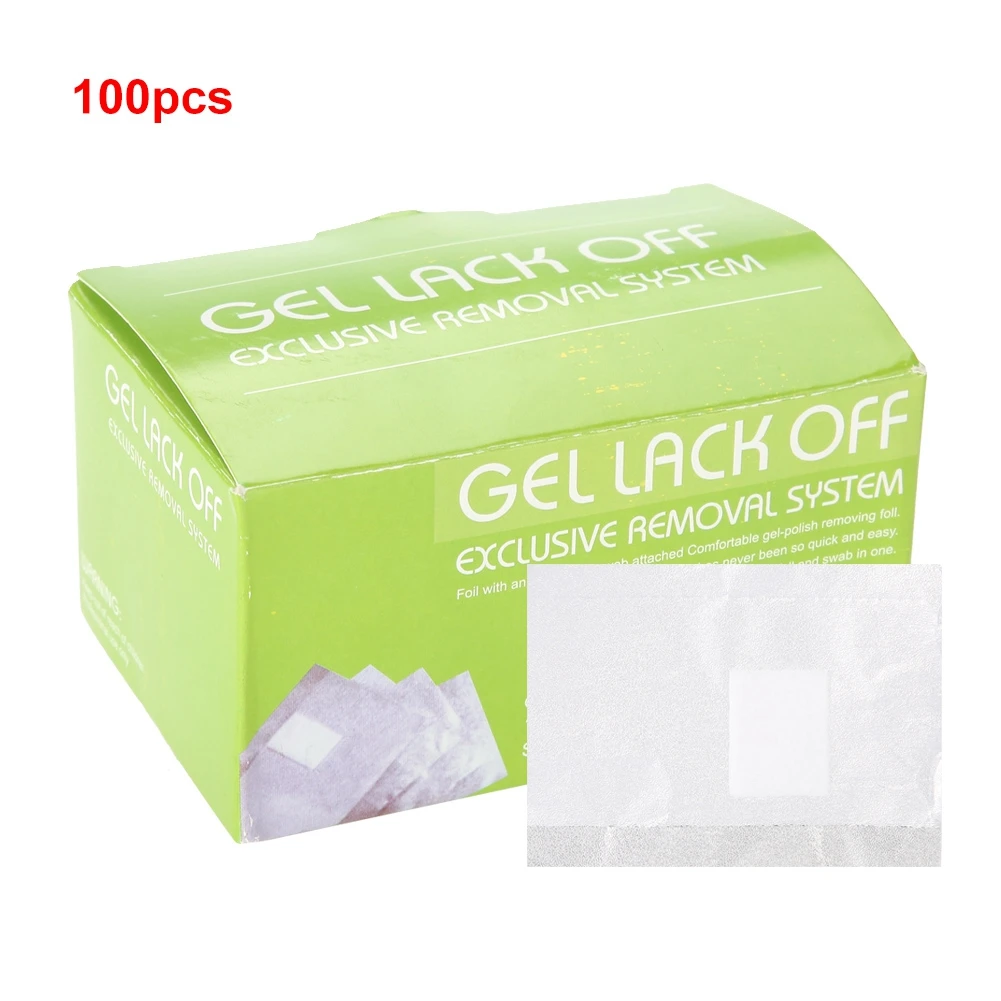 

100Pcs Nail Polish Remover Tin Foil Wraps Paper Towel UV Gel Remover Cotton Pads