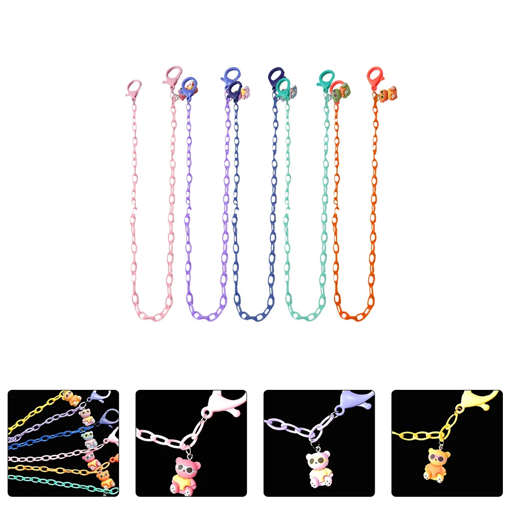 

5Pcs Colorful Little Bear Strap Non-skid Glasses Rope Mixed Color