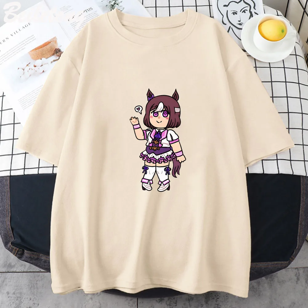 

Kawaii Anime Uma Musume Special Week VintageT Shirt Casual Summer Fashion Cute Cartoon T Shirt Women Funny Summer Couples Tees