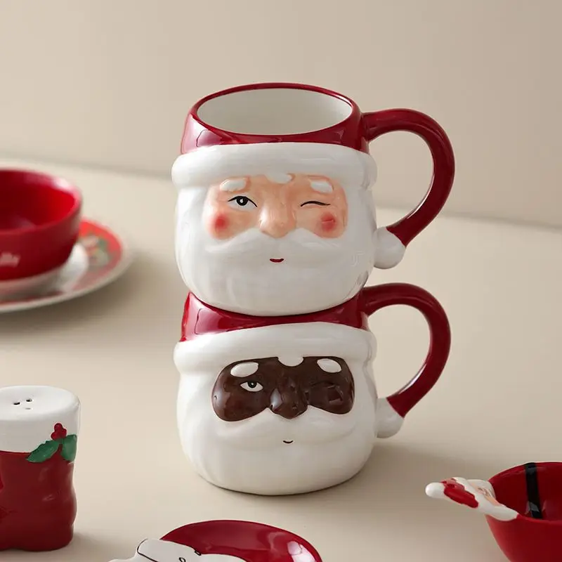 Рождественская кружка большой емкости 650 мл керамическая чашка под глазурью