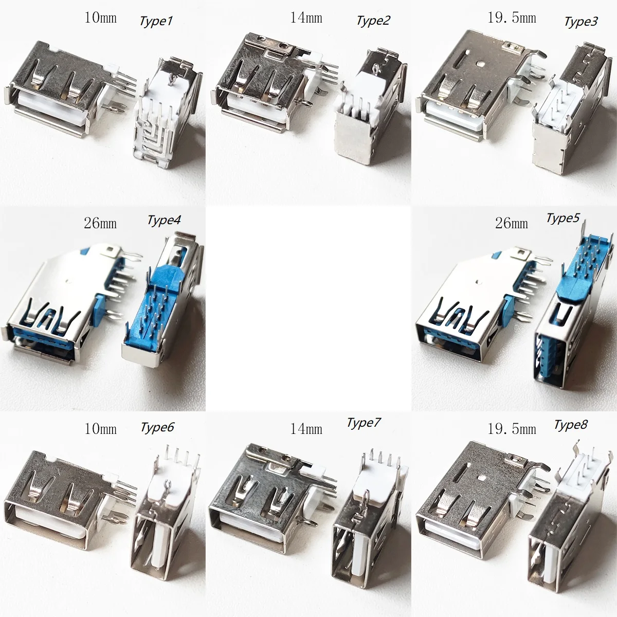 

100/200 шт., Разъемы USB 2,0, USB 3,0, с боковыми краями
