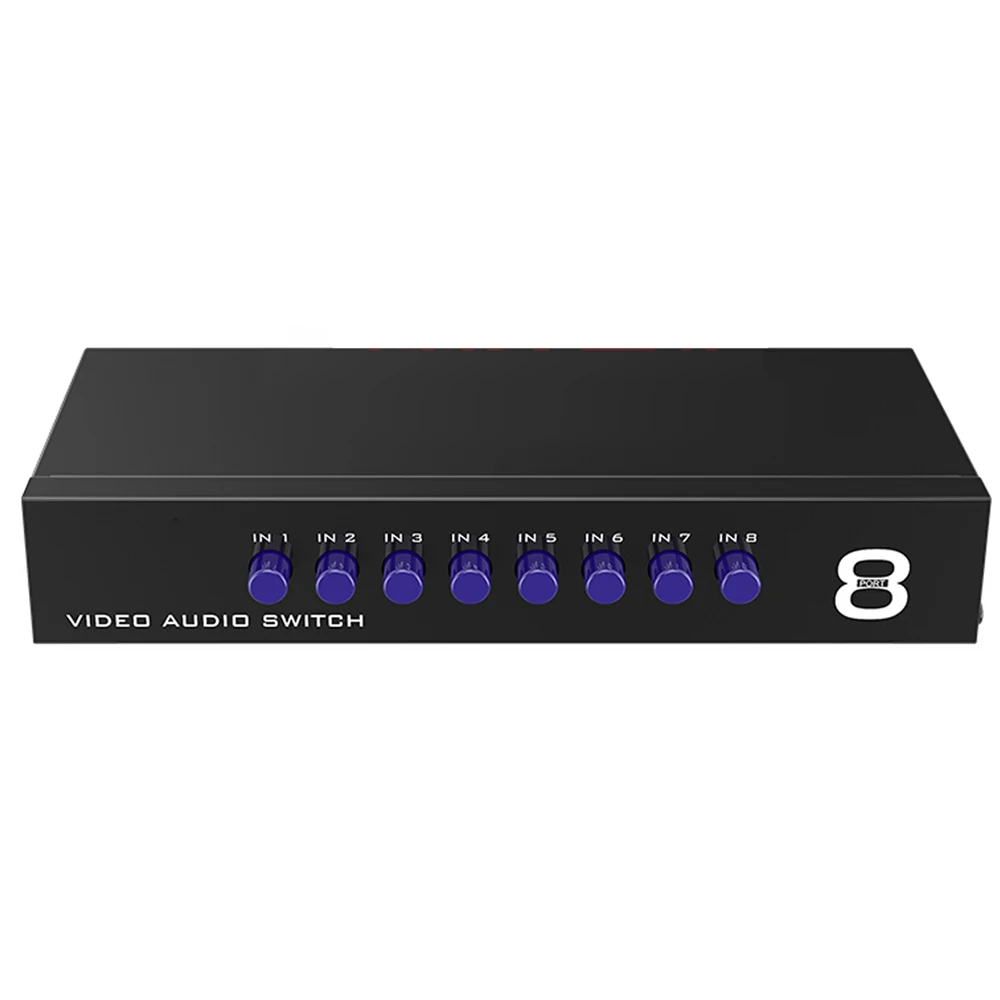 8 Way RCA Switch Composite AV Switcher Box with Selector Support Multi Video Port Input
