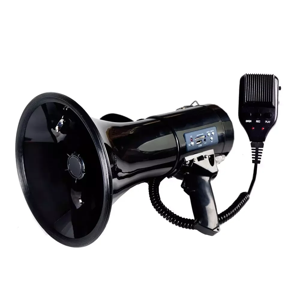 

2022 50 Watt Power Portable Megaphone Speaker Bullhorn Voice and Siren Alarm Modes with Volume Control and Strap