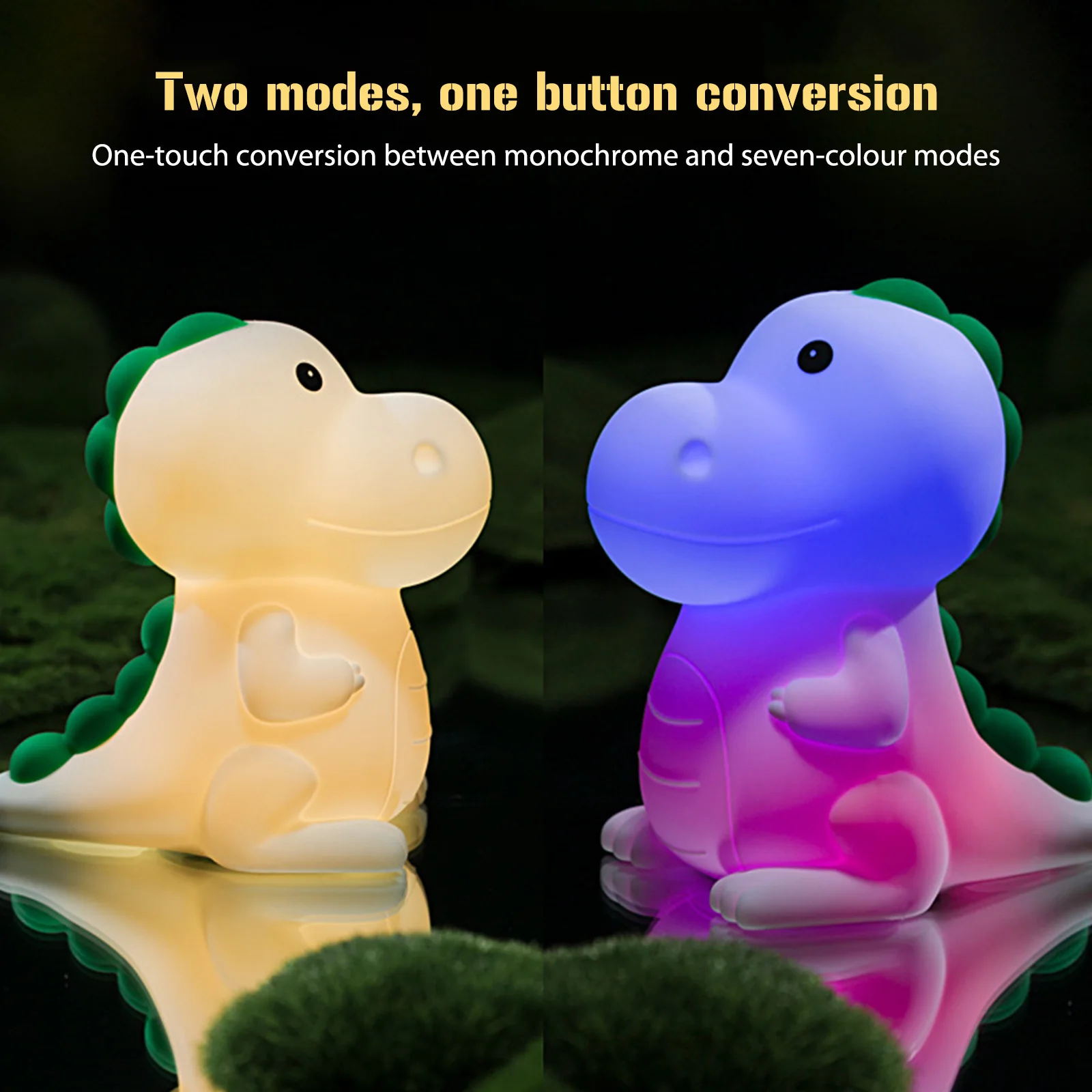 

USB Dinosaurs Night Light Bedroom Sleep Lightings Rechargeable Cartoon LED Dinosaur Lights Colorful Dimming Animal Touch Lamps