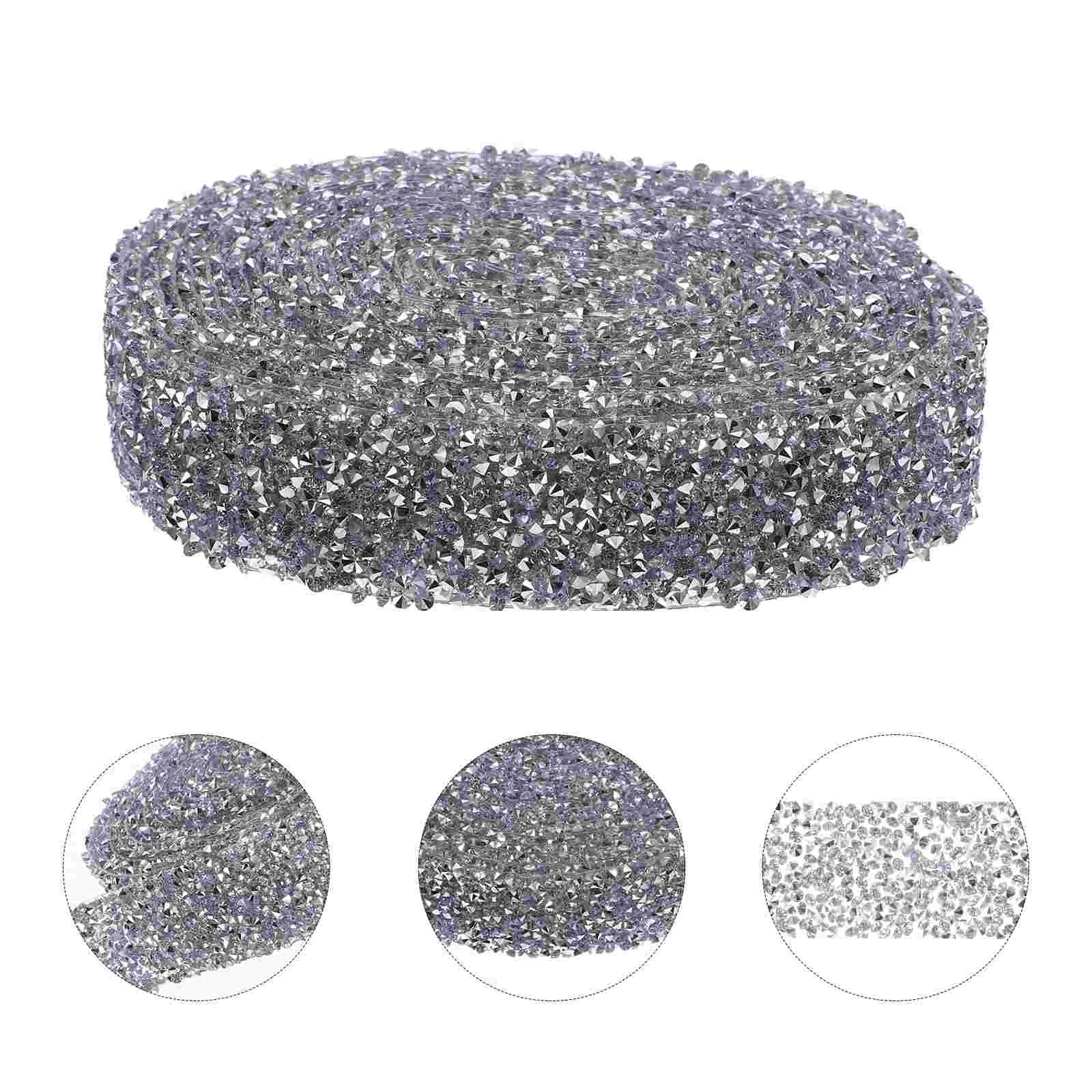 

1 Roll Bling Decorative Back Adhesive Sparkling Iron on DIY Diamond Strip DIY Rhinestone Strip