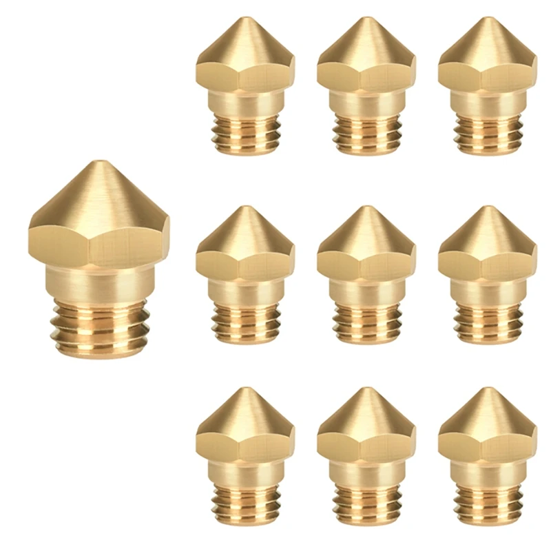 

Mk10 Extruder Nozzle 3D Printer Nozzle Brass Head Hotend for 0.3mm, 0.4mm, 0.5mm, 0.6mm, 0.8mm M7 Thread (20 Pcs)