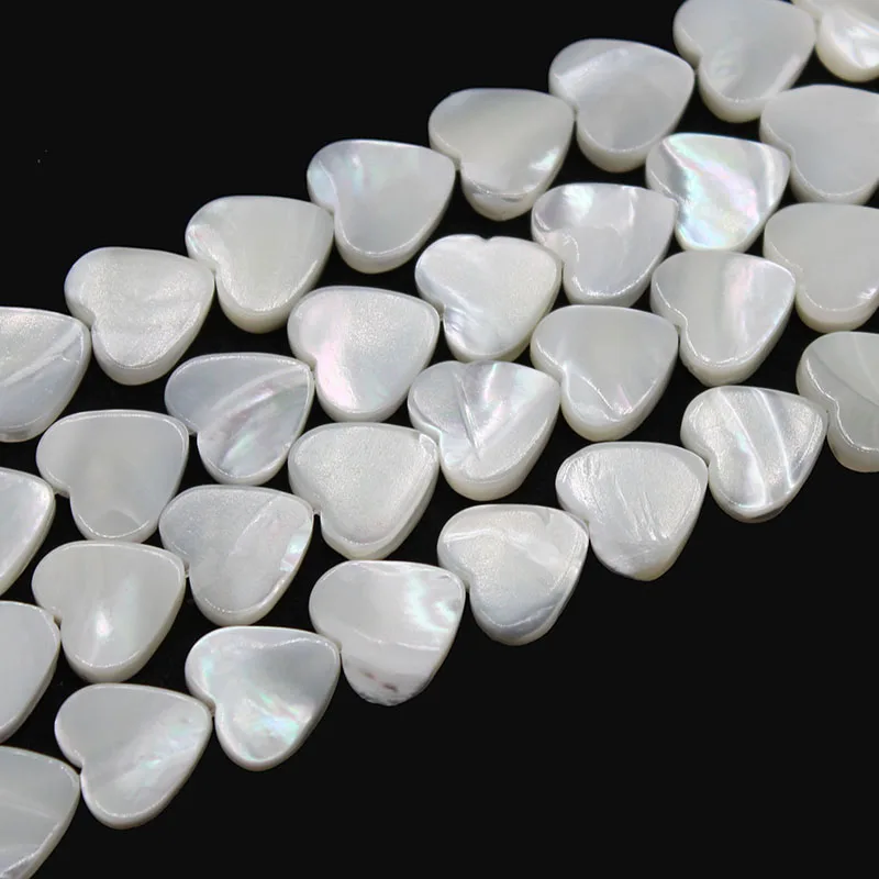

Natural Freshwater Mother of Pearl Beads White Heart Shell Beads for Jewelry Making DIY Handmade Bracelet Necklace Accessories