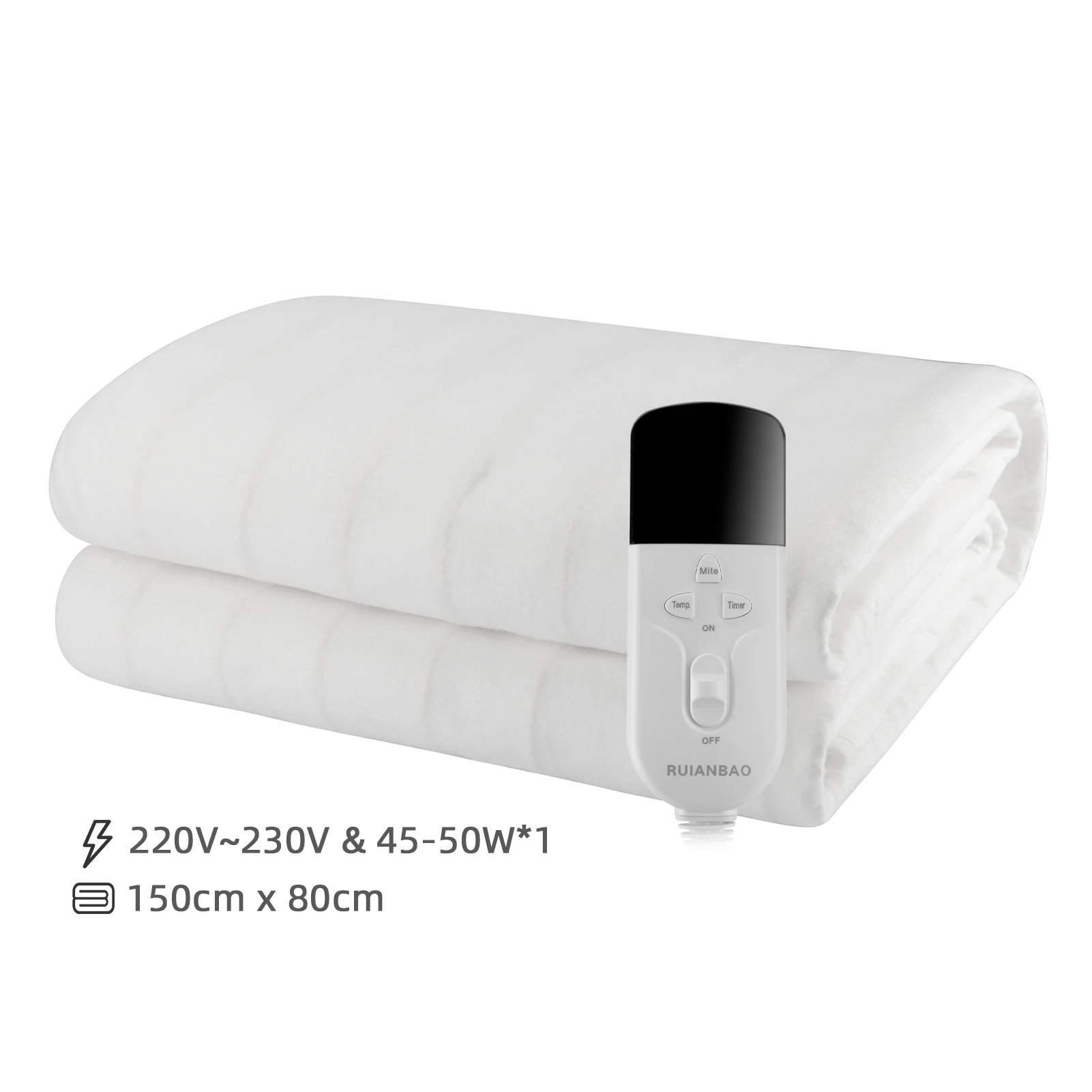 

Rainbow RUIANBAO 150*80CM Single Electric Blanket Pad Heating Bed Mat Electric Underblanket CE Certification 230V EU Plug