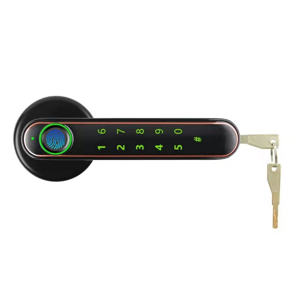 

Electronic Smart Door Lock Biometric Fingerprint/Password/Key Emergency Charge Intelligent Handle Lock