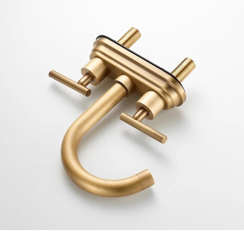 Античный смеситель для раковины кран ванной комнаты с 2 отверстиями широкое