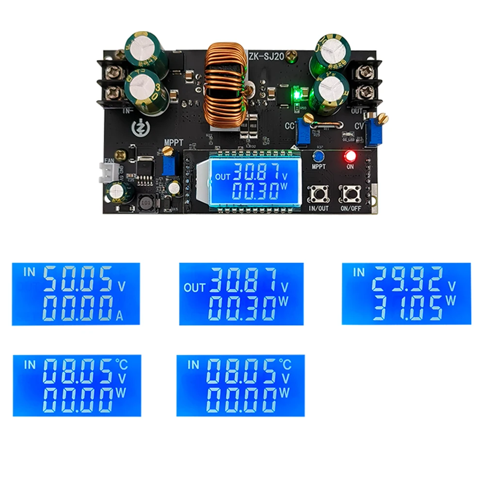 

300W High-power Step-down Power Supply Module Supports Solar MPPT 20A Adjustable DC Voltage Regulator DIY Module