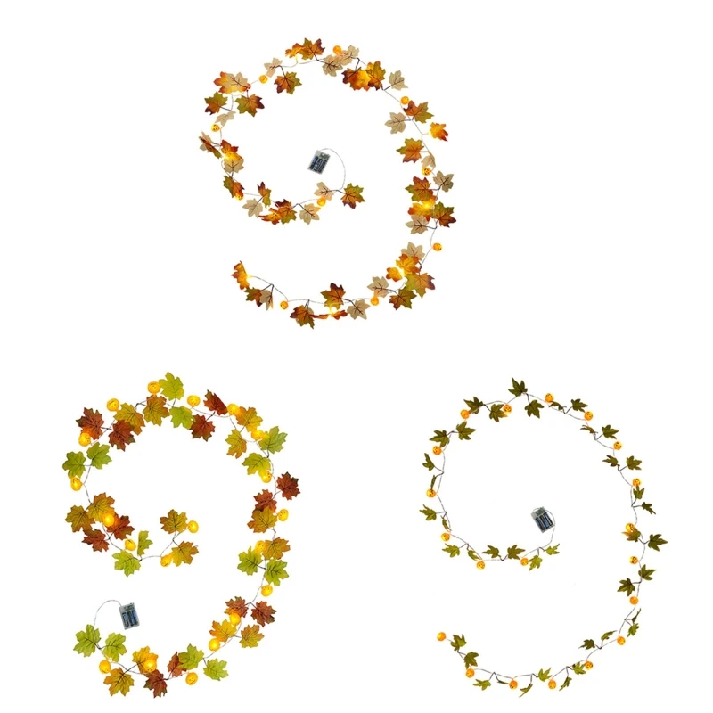 

H051 Maple Leaves Pumpkin String Light Led Lamp Battery Operated Fairy Lights