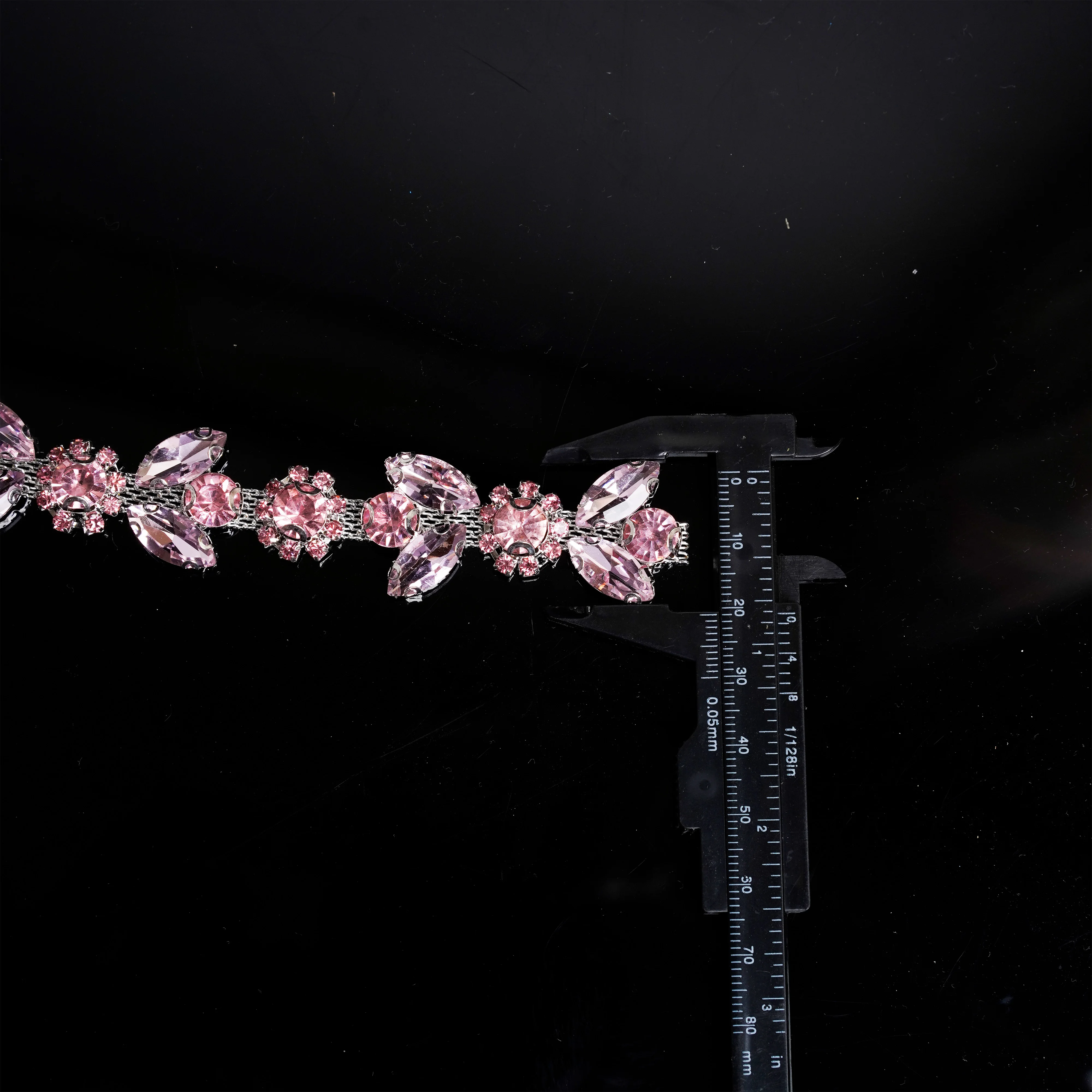 Высокое качество сверкающая хрустальная лента цветок цепочка со стразами для