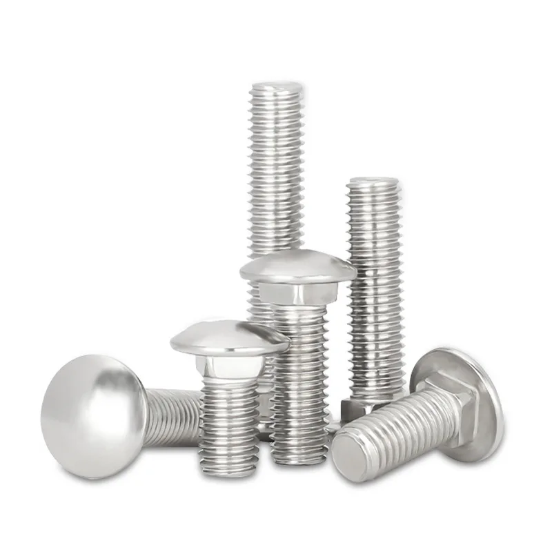 

1/2/5/10pcs High Quality M4 M5 M6 M8 M10 M12 304 Stainless Steel Truss Round Head Square Neck Carriage Screw Coach Bolt for Car