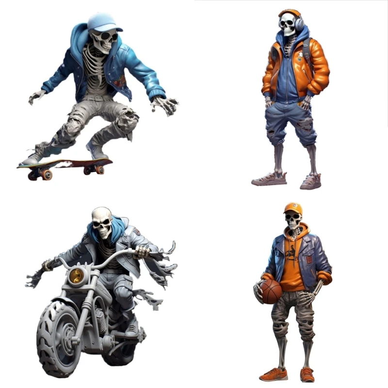 

M5TF Skeleton Monuments Novelty Resin Statues Cool Skull Sculptures Unique Resin Art Crafts for Home Decoration