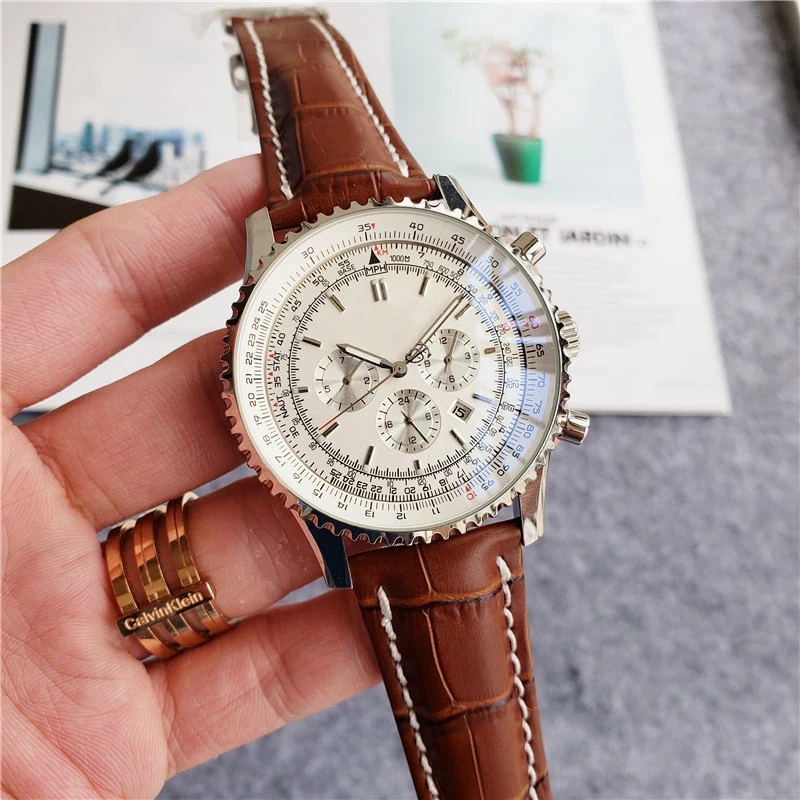 

Мужские механические часы Автоматические черные синие кожаные