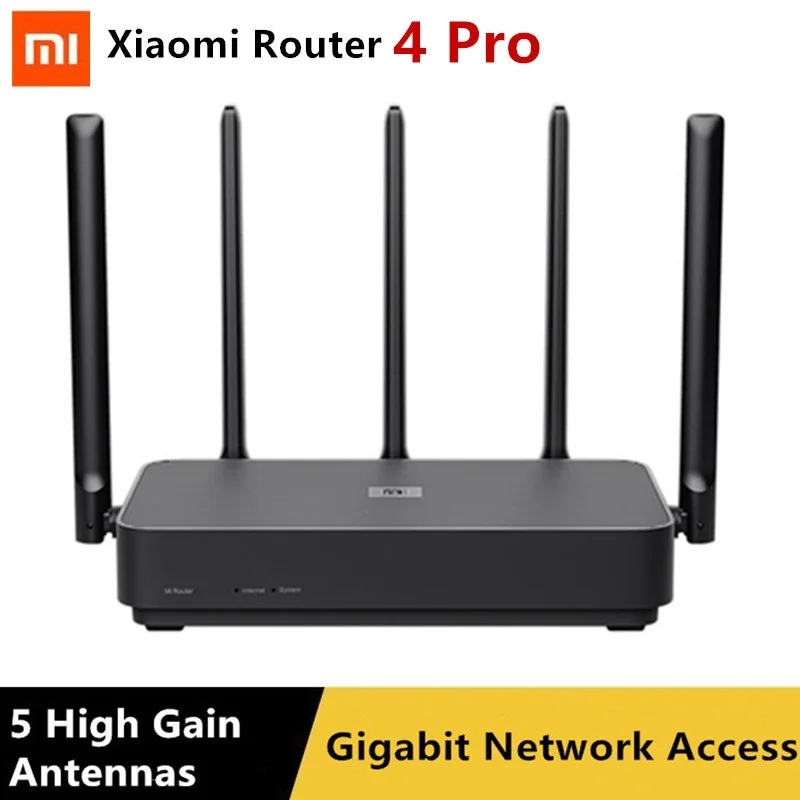 

Wi-Fi-роутер Xiaomi Router 4 Pro Gigabit, 2,4/5,0 ГГц, 1317 Мбит/с, 128 Мб, 5 антенн