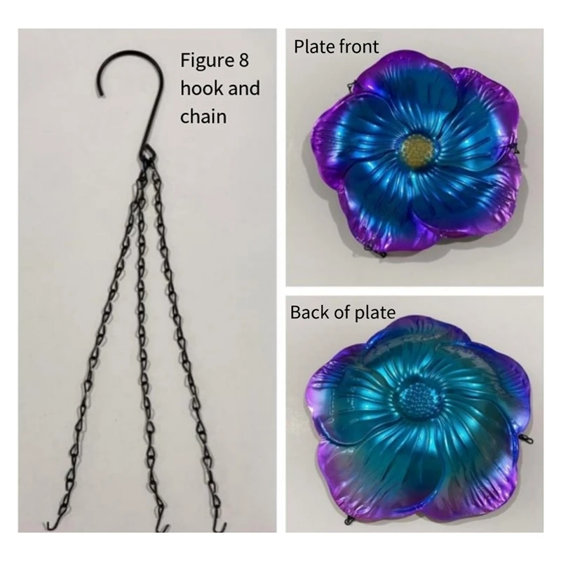 Металлический подвесной поднос для ванной улицы декор сада воды птиц цветочный