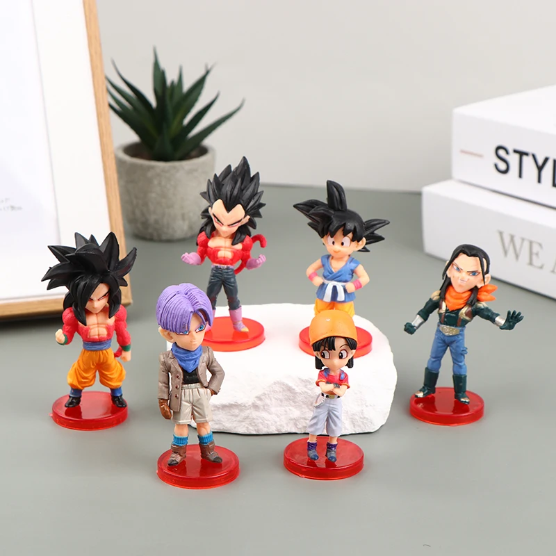 

6pcs/Set 6-8cm Dragon Ball Z DBZ Anime Saiyan Vegeta Broly Frieza Freeza Son Goku PVC Action Figure Cartoon Model Toy Kids Gift