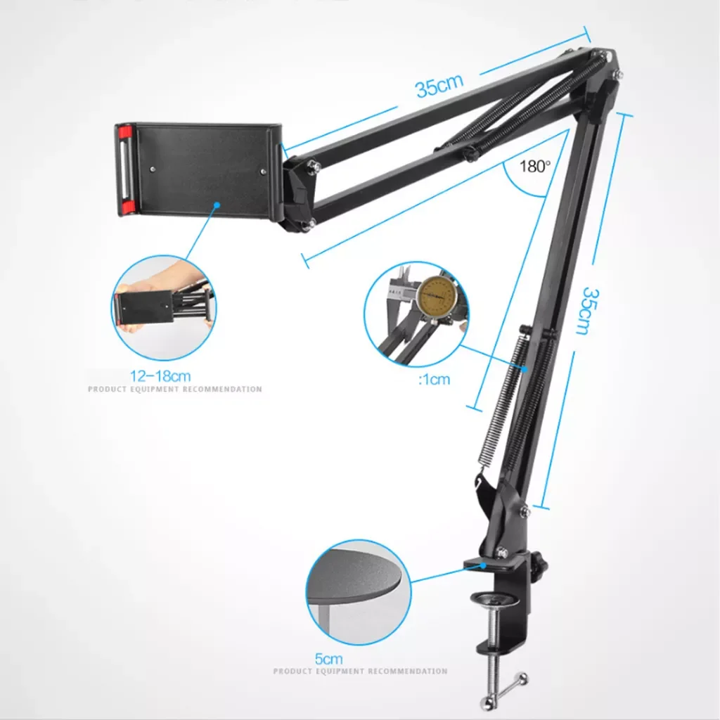 

Flexible Phone Tablet Stand Long Arm 360 Degree Mount for Bed Desktop