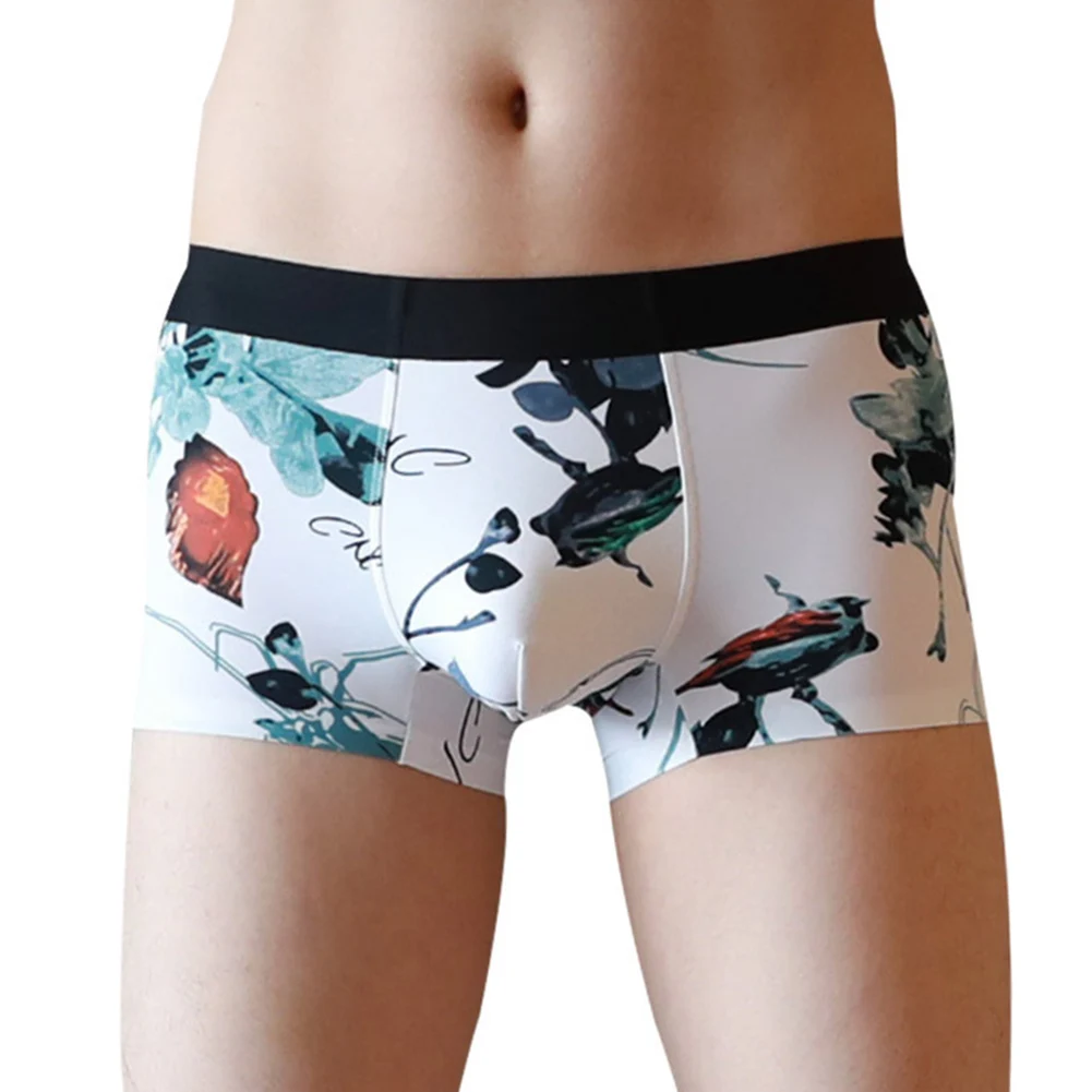 

Мужское шелковое бесшовное нижнее белье, летние дышащие тонкие брюки с плоскими штанинами, шелковистое бесшовное тонкое нижнее белье, дышащее