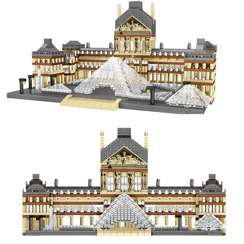 

3377pcs+ City Architecture Paris France Musee du Louvre Micro Building Blocks Museum Diamond Bricks Toys for Children Gift