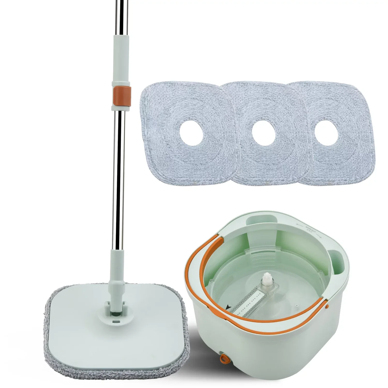 

Spin Mop and Bucket with Wringer Set, Self Separate Clean and Dirty Water System
