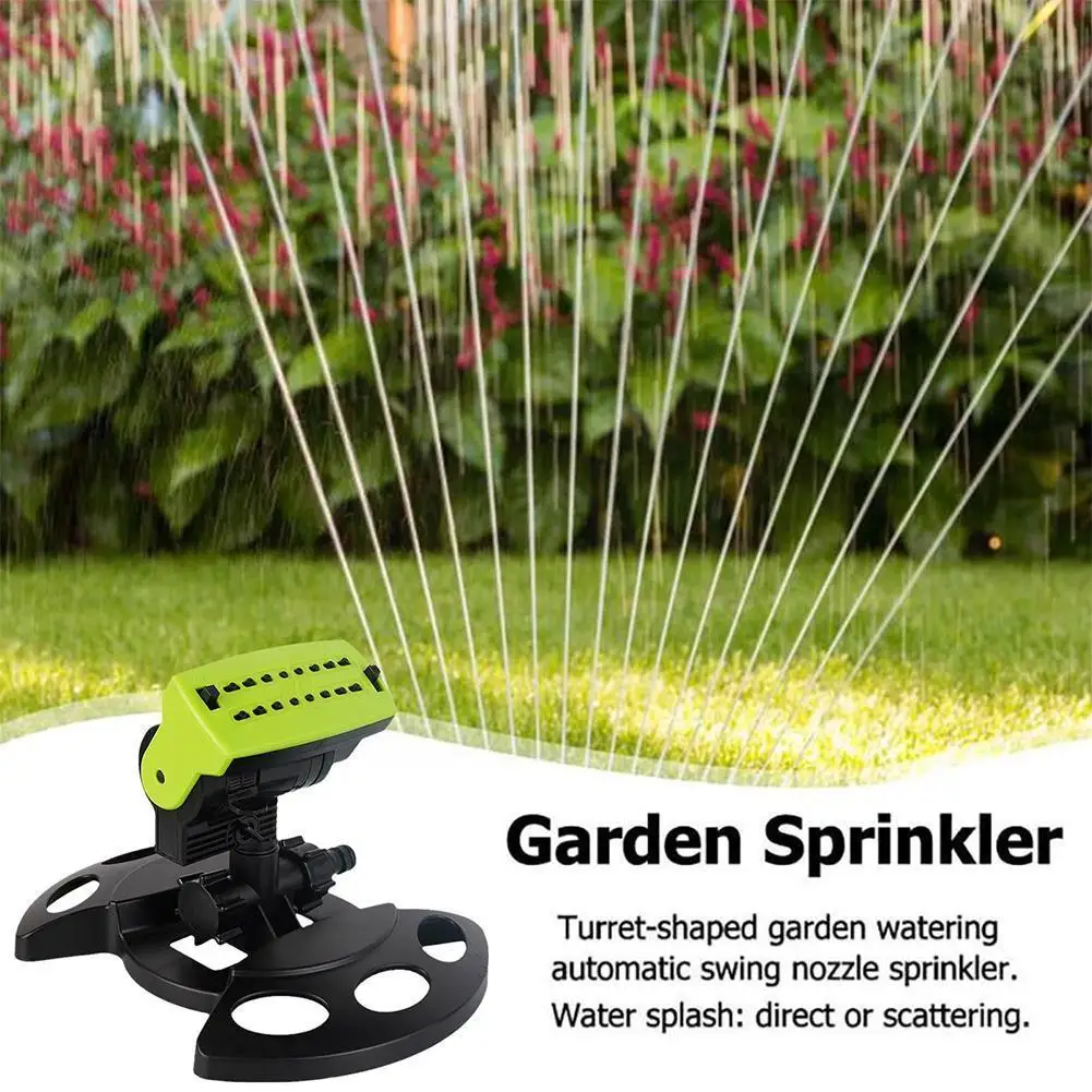 

Garden Automatic Swing Sprinkler 180 Degree Rotating Irrigation Turret System Courtyard Patio Water Type Sprayer Lawn Water B7i6