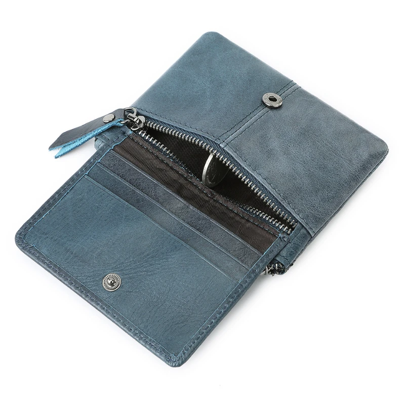 

Men Retro Wallet Cowhide Genuine Leather Wallets Coin Purse Clutch Hasp Open Top Quality Short Multifunctional Card Holder