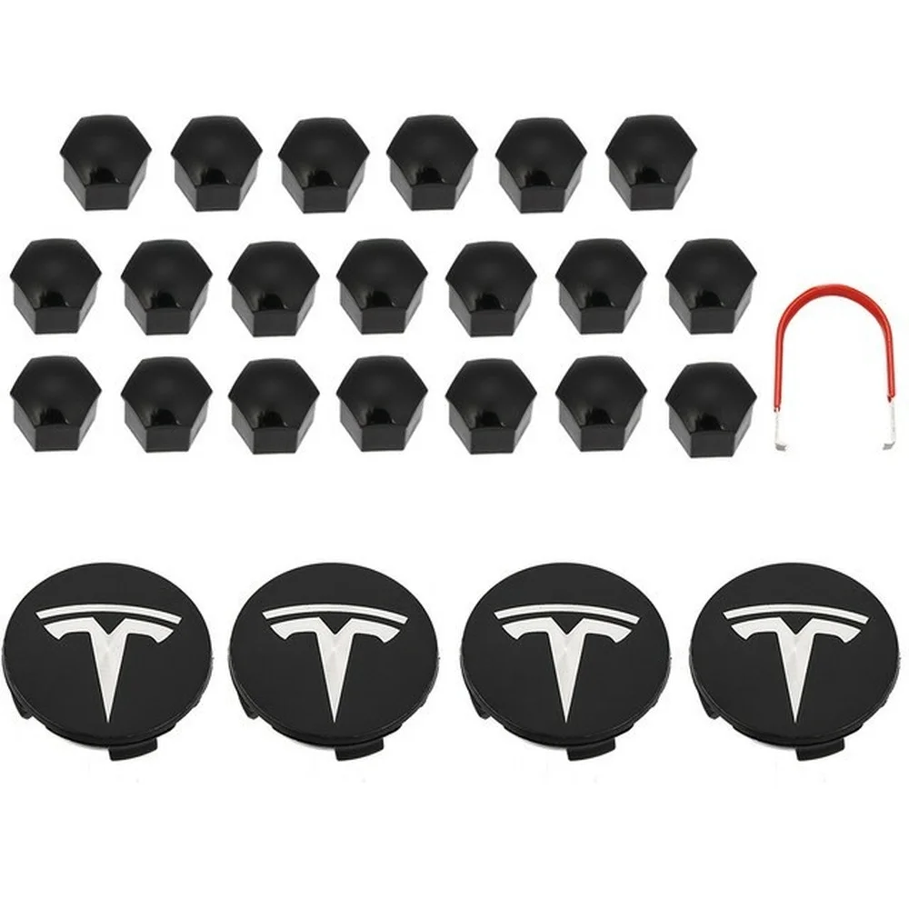 Tesla Model 3 X S Wheel Center Caps Hub Screw Kit Decorative Tires Modification Accessories Emblem Badge