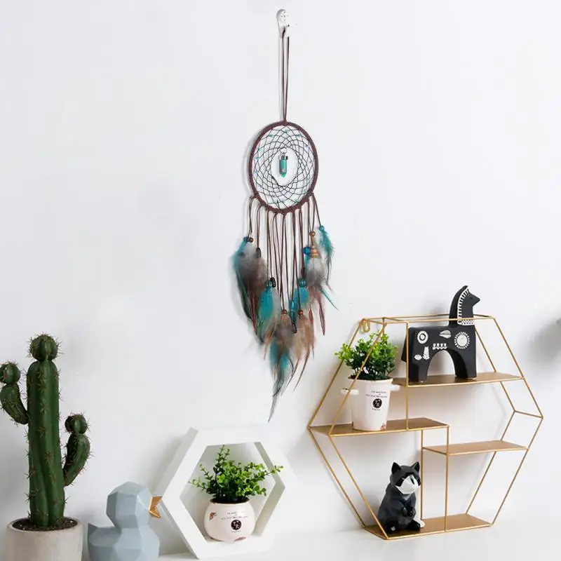 

Wind Chimes Handmade Indian Dream Catcher Net with Feathers Wall Hanging Dreamcatcher Craft Gift Home Decoration