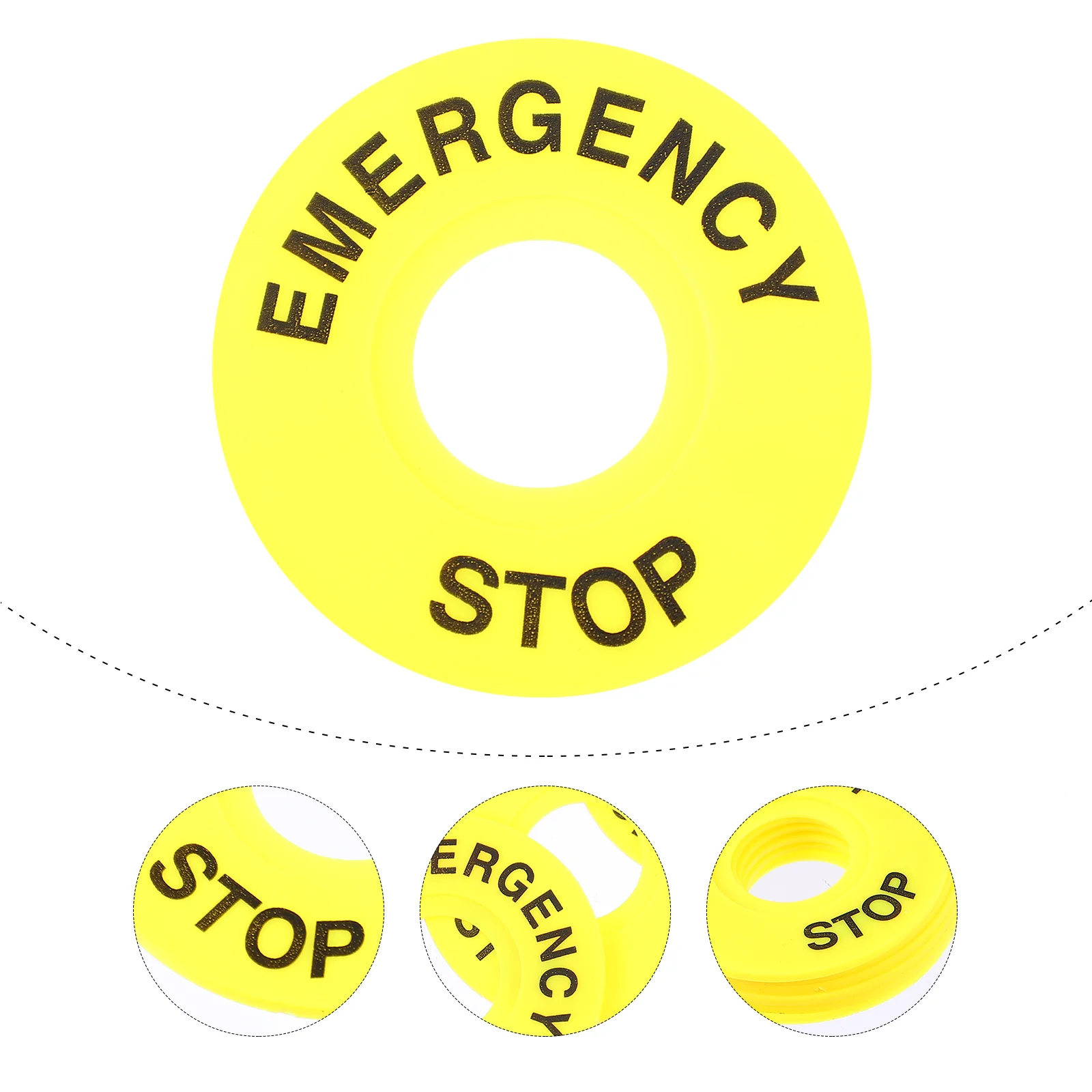

10Pcs Push Switch Ring Push Button Sign Emergency Push Switch Accessories Ring for Emergency Switch Emergency Push Switch Ring