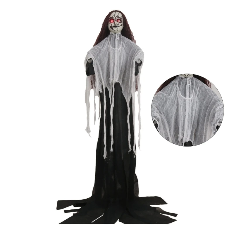 Подвесные жнецы-скелеты с голосовой активацией на Хэллоуин и пронзительными