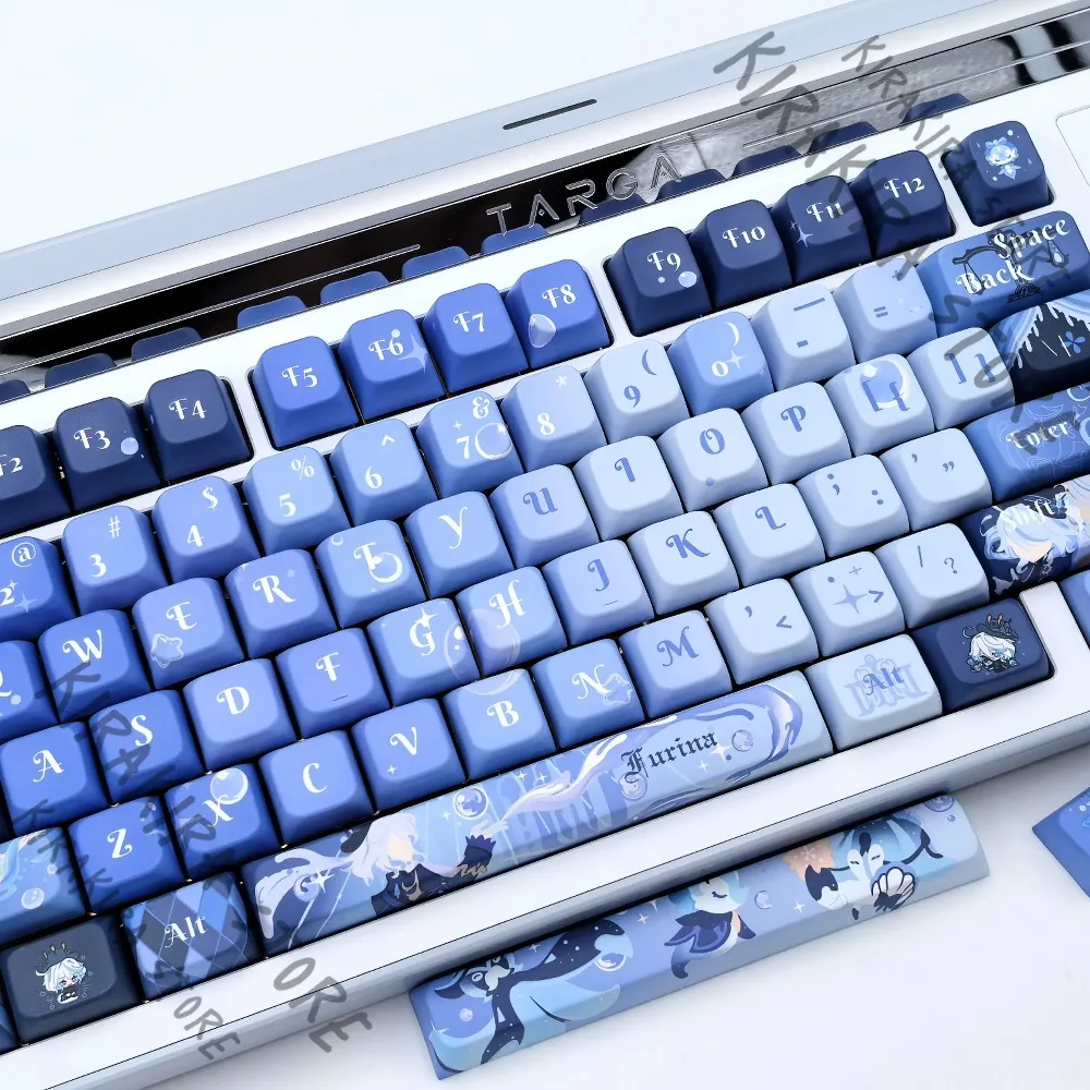 Фото Коллекционные фигурки Furina Focalors Impression MDA Keycaps KBC Kforce Genshin Impact для косплея, декора компьютера, креативный подарок №1