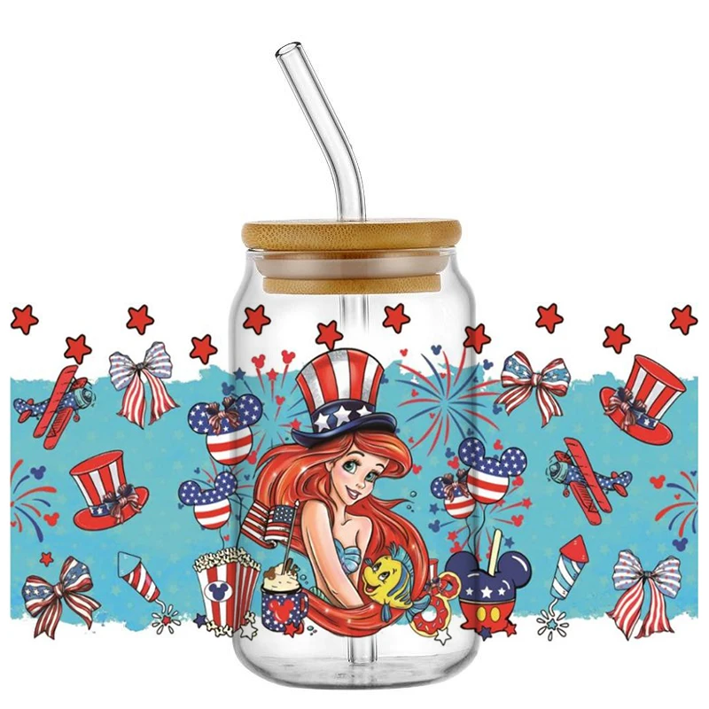 Американский стиль принцессы серии Inc наклейки водостойкие УФ DTF чашки кружки для