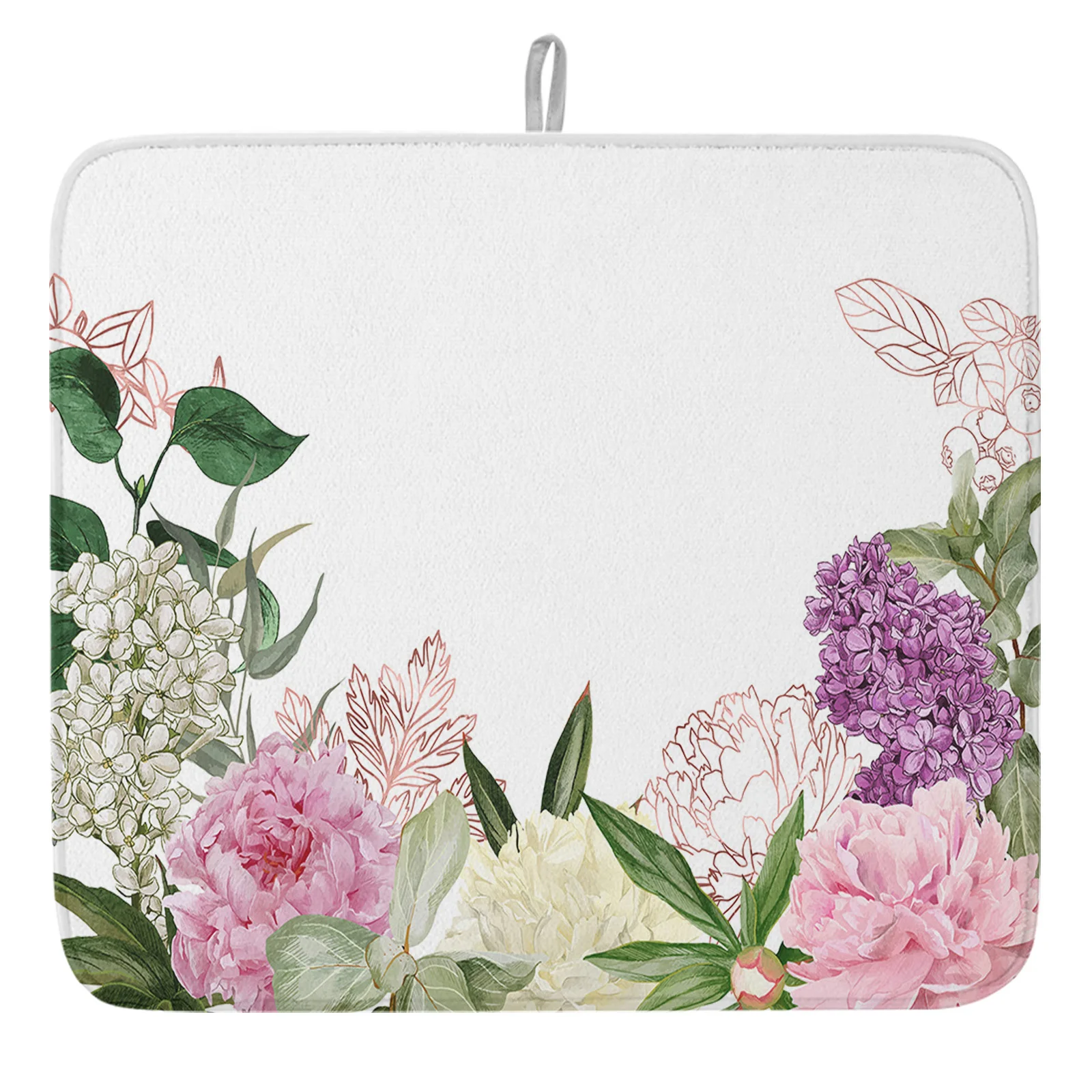 

Пышные пионы и розы, сушильный коврик для посуды, подставка для сушки тарелок, современная кухонная подставка