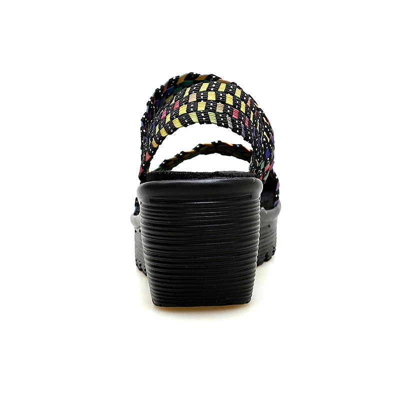 STRONGSHEN Summer Women Platform Handmade Weave Sandals Breathable Walking Shoes  5CM Heel Sneakers Female Zapatos De Mujer