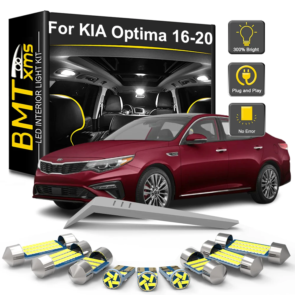 BMTxms 12 шт. лампочка для KIA Optima K5 2016 2017 2018 2019 2020 светодиодная Внутренняя купольная