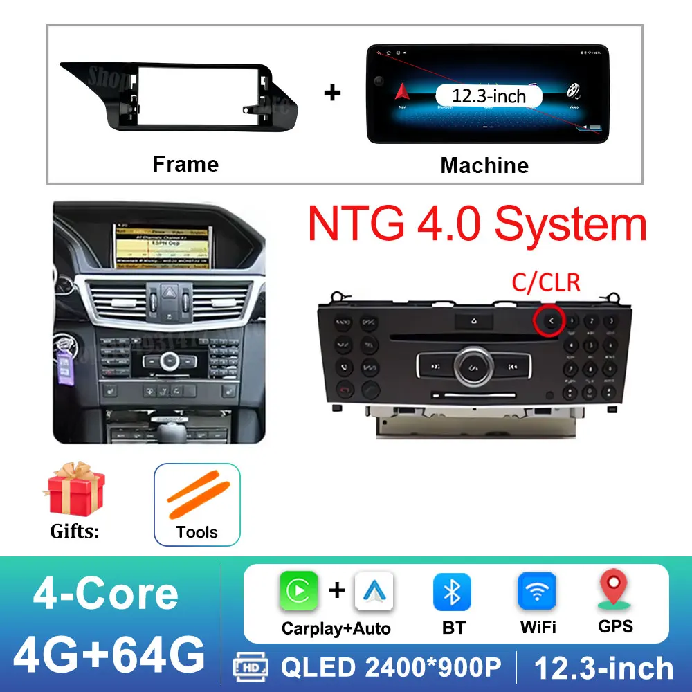 

Автомобильный мультимедийный видеоплеер с системой Android 16, стерео, радио для Mercedes Benz E-класса W212 2009-2016, Carplay, GPS, QLED-экран, 4G