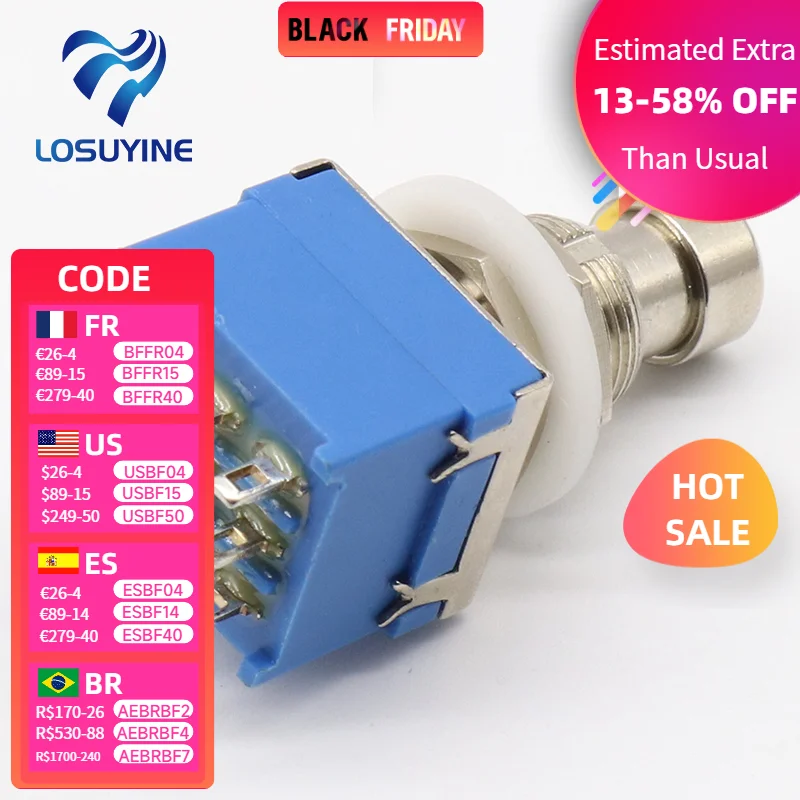 

LOSUYINE PBS 9-контактный кнопочный переключатель