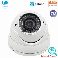 5mp surveillance dome ip camera poe 2 8 12mm lens manual zoom xmeye app security network camera night vision
