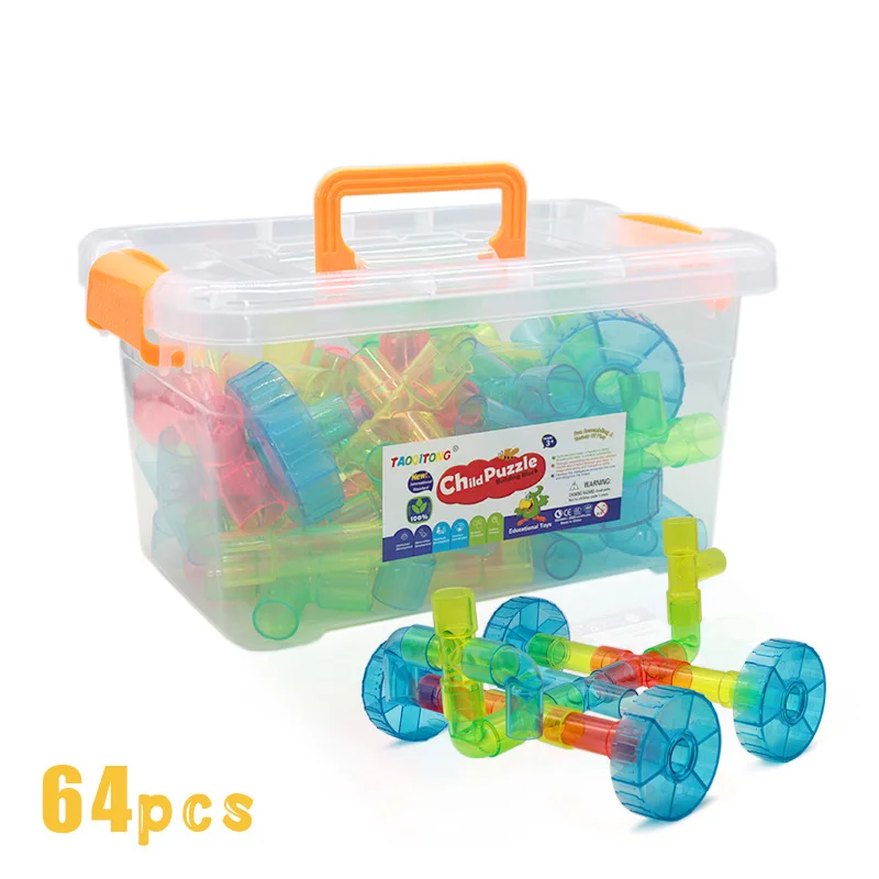 

Transparent Water Pipe Building Blocks Toys Montessori Assembling Pipeline Tunnel Blocks Educational Light Table Construct Toys