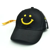 snapback caps child hip hop baseball cap boy girl crooked hat lovely smile cat face cartoon embroidery hats