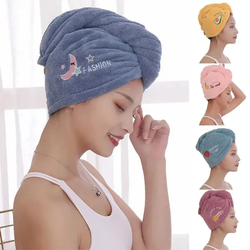 

Hair Towel Wrap Women Hair Drying Hat Super Absorption Wet Hair Turban Microfiber Hair Dry Cap No Frizz Bath Hair Wrap Towels